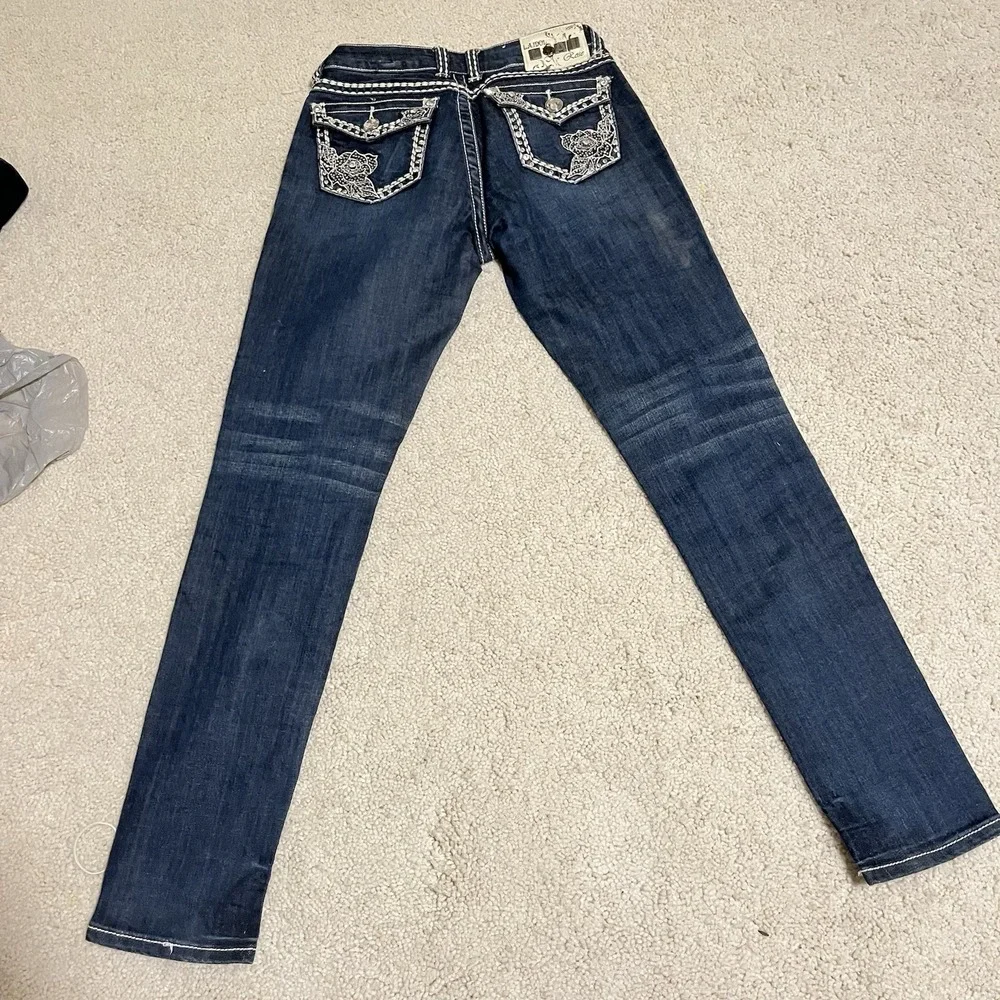 L.A. Idol USA Embellished Large Stitch Jeans Size 7 Women's 30 W 31.5Inseam NWOT